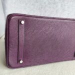 Hermes Birkin 35 Purple Ostrich Skin with Palladium Plated Hardware #REUS-2 - Image 11