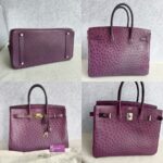 Hermes Birkin 35 Purple Ostrich Skin with Palladium Plated Hardware #REUS-2 - Image 2