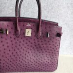 Hermes Birkin 35 Purple Ostrich Skin with Palladium Plated Hardware #REUS-2 - Image 4