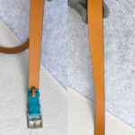 Hermes Etriviere 32MM belt Size80cm Blue Togo Leather with Palladium Plated Hardware #RELE-3 - Image 10
