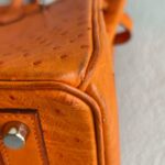 Hermes HAC 32cm Orange Ostrich Skin With Pallaium Plated Hardware #REUR-1 - Image 16