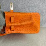 Hermes HAC 32cm Orange Ostrich Skin With Pallaium Plated Hardware #REUR-1 - Image 8