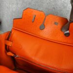Hermes HAC 32cm Orange Ostrich Skin With Pallaium Plated Hardware #REUR-1 - Image 29