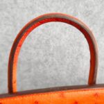 Hermes HAC 32cm Orange Ostrich Skin With Pallaium Plated Hardware #REUR-1 - Image 21