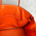 Hermes HAC 32cm Orange Ostrich Skin With Pallaium Plated Hardware #REUR-1 - Image 39