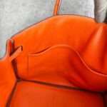 Hermes HAC 32cm Orange Ostrich Skin With Pallaium Plated Hardware #REUR-1 - Image 38