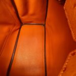 Hermes HAC 32cm Orange Ostrich Skin With Pallaium Plated Hardware #REUR-1 - Image 40