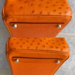 Hermes HAC 32cm Orange Ostrich Skin With Pallaium Plated Hardware #REUR-1 - Image 17