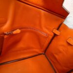 Hermes HAC 32cm Orange Ostrich Skin With Pallaium Plated Hardware #REUR-1 - Image 37