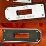 Hermes HAC 32cm Orange Ostrich Skin With Pallaium Plated Hardware #REUR-1 - Image 25