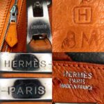 Hermes HAC 32cm Orange Ostrich Skin With Pallaium Plated Hardware #REUR-1 - Image 24
