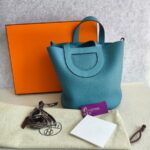 Hermes In The Loop 23 Blue Jean Clemence Leather with Palladium Harware #REOK-1 - Image 2