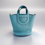 Hermes In The Loop 23 Blue Jean Clemence Leather with Palladium Harware #REOK-1