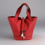 Hermes Picotin Lock 18 Red Clemence Leather with Palladium Harware #RERC-3
