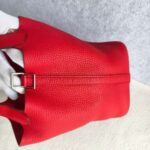 Hermes Picotin Lock 18 Red Clemence Leather with Palladium Harware #RERC-3 - Image 6