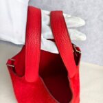 Hermes Picotin Lock 18 Red Clemence Leather with Palladium Harware #RERC-3 - Image 14