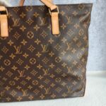 LV M51151 Cabas Mezzo Brown Monogram Coated Canvas with Leather and Gold Hardware #REOR-2 - Image 5
