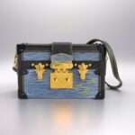 LV Petite Malle Blue/Black Epi Leather with Gold Hardware #RESL-1