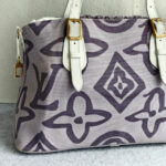 LV Tahitienne PM M95680 Purple/White Canvas with Leather and Gold Hardware #OORU-8 - Image 6