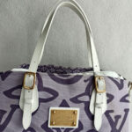 LV Tahitienne PM M95680 Purple/White Canvas with Leather and Gold Hardware #OORU-8 - Image 16