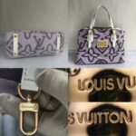 LV Tahitienne PM M95680 Purple/White Canvas with Leather and Gold Hardware #OORU-8 - Image 3