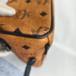 MCM Backpack/Sling Bag Brown Visetos Coated Canvas With Leather And Black Hardware #RESE-1 - Image 17