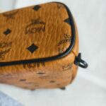 MCM Backpack/Sling Bag Brown Visetos Coated Canvas With Leather And Black Hardware #RESE-1 - Image 16