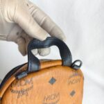 MCM Backpack/Sling Bag Brown Visetos Coated Canvas With Leather And Black Hardware #RESE-1 - Image 11