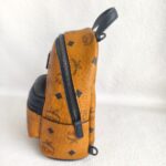 MCM Backpack/Sling Bag Brown Visetos Coated Canvas With Leather And Black Hardware #RESE-1 - Image 7