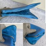 MCM Clutch Blue Leather with Silver Hardware #REYU-1 - Image 9