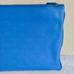 MCM Clutch Blue Leather with Silver Hardware #REYU-1 - Image 6