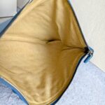 MCM Clutch Blue Leather with Silver Hardware #REYU-1 - Image 10