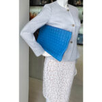 MCM Clutch Blue Leather with Silver Hardware #REYU-1 - Image 12