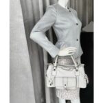 Tods Tote White Calf Leather with Black Hardware #OORU-12 - Image 36