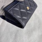 Chanel Card Holder Navy Blue Grained Calfskin with Silver Hardware #RLCR-5 - Image 10