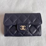 Chanel Card Holder Navy Blue Grained Calfskin with Silver Hardware #RLCR-5 - Image 3