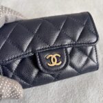 Chanel Card Holder Navy Blue Grained Calfskin with Silver Hardware #RLCR-5 - Image 4