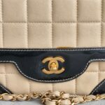 Chanel Vintage Flap Black/beige Calfskin with Patent Leather and Gold Hardware #RECE-3 - Image 16