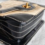 Chanel Vintage Flap Black/beige Calfskin with Patent Leather and Gold Hardware #RECE-3 - Image 22