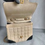 Chanel Vintage Flap Black/beige Calfskin with Patent Leather and Gold Hardware #RECE-3 - Image 11