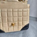 Chanel Vintage Flap Black/beige Calfskin with Patent Leather and Gold Hardware #RECE-3 - Image 14