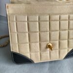 Chanel Vintage Flap Black/beige Calfskin with Patent Leather and Gold Hardware #RECE-3 - Image 15