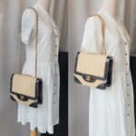 Chanel Vintage Flap Black/beige Calfskin with Patent Leather and Gold Hardware #RECE-3 - Image 37