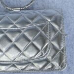 Chanel WOC Wallet On Chain Metallic Silver Lambskin with Silver Hardware #RLKO-2 - Image 6