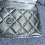 Chanel WOC Wallet On Chain Metallic Silver Lambskin with Silver Hardware #RLKO-2 - Image 19