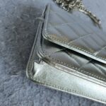 Chanel WOC Wallet On Chain Metallic Silver Lambskin with Silver Hardware #RLKO-2 - Image 9
