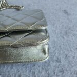 Chanel WOC Wallet On Chain Metallic Silver Lambskin with Silver Hardware #RLKO-2 - Image 10