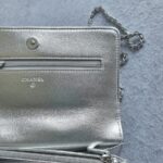 Chanel WOC Wallet On Chain Metallic Silver Lambskin with Silver Hardware #RLKO-2 - Image 17