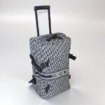 Dior Travel Suitcase Medium GreyBlack Oblique Jacquard Canvas with Leather and Black Hardware #RLLT-6