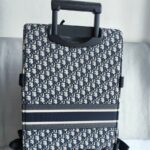 Dior Travel Suitcase Medium Grey/Black Oblique Jacquard Canvas with Leather and Black Hardware #RLLT-6 - Image 10